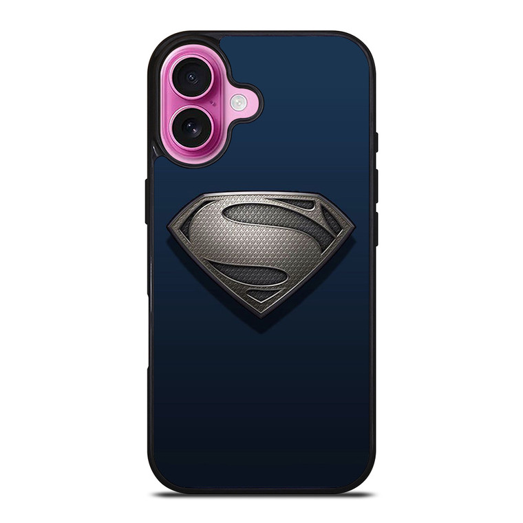 SUPERMAN NEW LOGO GREY iPhone 16 Plus Case SUPERMAN NEW LOGO GREY iPhone 16 Plus Case