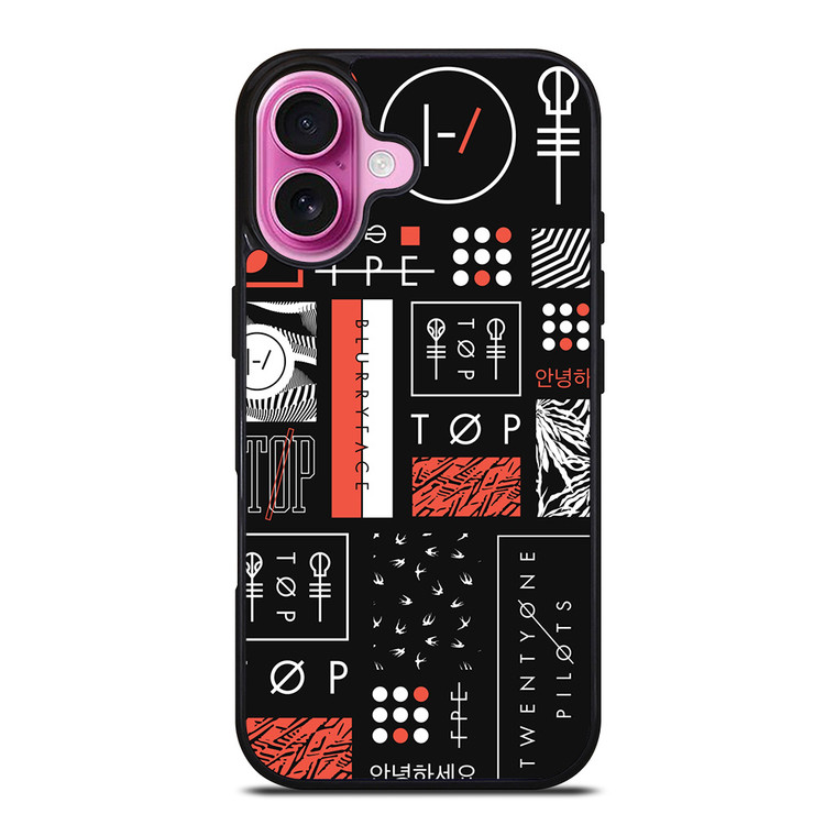 TWENTY ONE PILOTS BLURRYFACE ART iPhone 16 Plus Case TWENTY ONE PILOTS BLURRYFACE ART iPhone 16 Plus Case