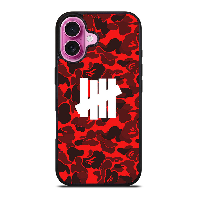 UNDEFEATED BAPE CAMO RED iPhone 16 Plus Case