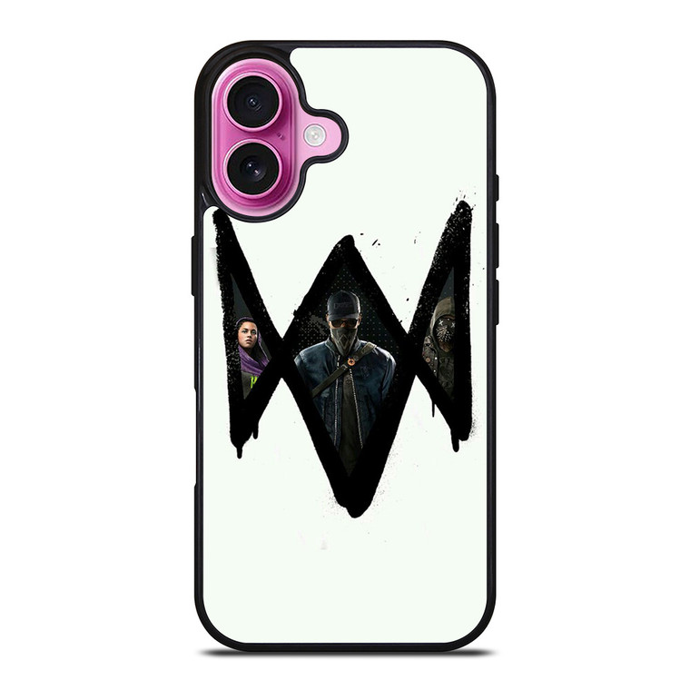 WATCH DOGS 2 LOGO ART iPhone 16 Plus Case WATCH DOGS 2 LOGO ART iPhone 16 Plus Case