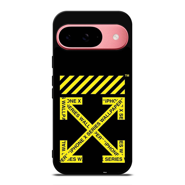 OFF WHITE LOGO YELLOW STRIPE Google Pixel 9 Case