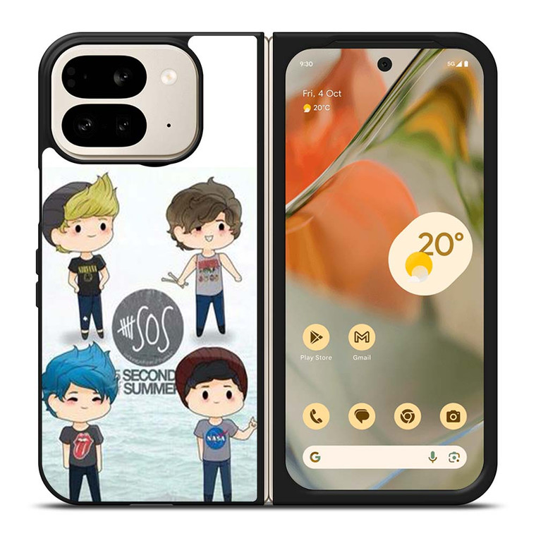 5 SECONDS OF SUMMER 5SOS CARTOON Google Pixel 9 Pro Fold Case