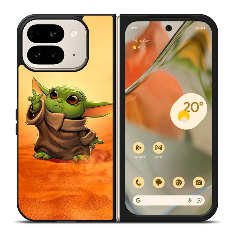 BABY YODA CARTOON STAR WARS Google Pixel 9 Pro Fold Case BABY YODA CARTOON STAR WARS Google Pixel 9 Pro Fold Case