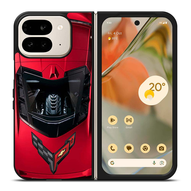 CORVETTE CHEVY RED CAR Google Pixel 9 Pro Fold Case