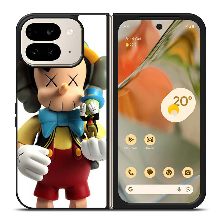 KAWS X PINNOCCHIO AND JIMINY Google Pixel 9 Pro Fold Case