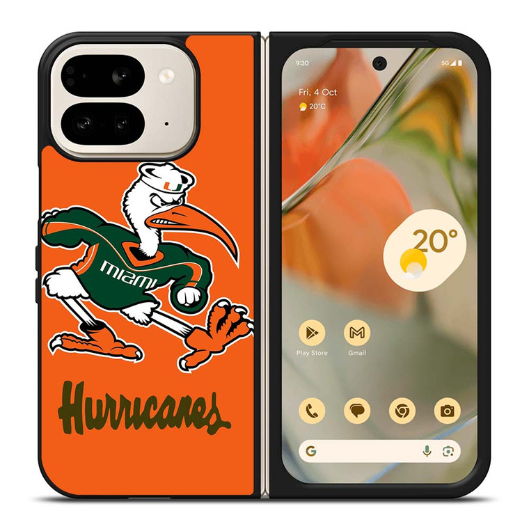 MIAMI HURRICANES LOGO Google Pixel 9 Pro Fold Case MIAMI HURRICANES LOGO Google Pixel 9 Pro Fold Case