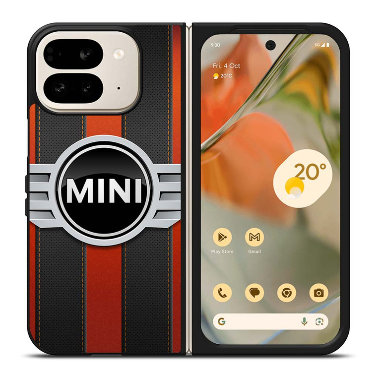 MINI COPER LOGO BLACK RED STRIPES Google Pixel 9 Pro Fold Case