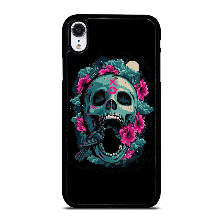 SKULL ROSE VIOLET ARTWORK iPhone XR Case SKULL ROSE VIOLET ARTWORK iPhone XR Case