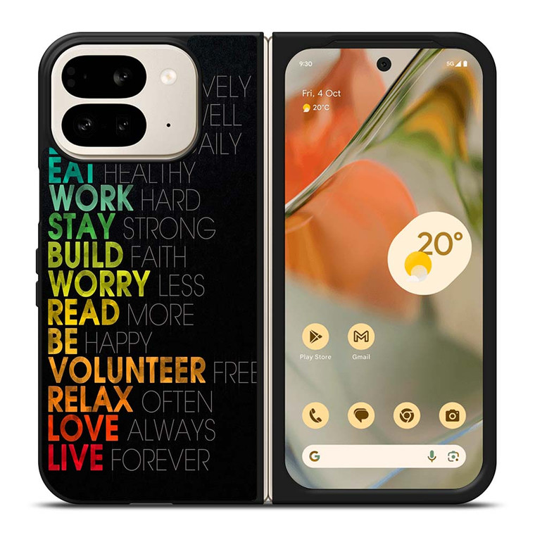 QUOTE INSPIRATIONAL THINK POSITIVELY Google Pixel 9 Pro Fold Case