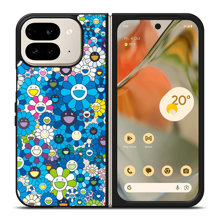 TAKASHI MURAKAMI BLUE FLOWERS Google Pixel 9 Pro Fold Case TAKASHI MURAKAMI BLUE FLOWERS Google Pixel 9 Pro Fold Case