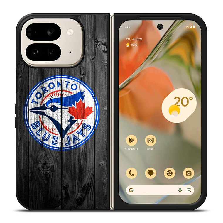 TORONTO BLUE JAYS WOODEN Google Pixel 9 Pro Fold Case TORONTO BLUE JAYS WOODEN Google Pixel 9 Pro Fold Case