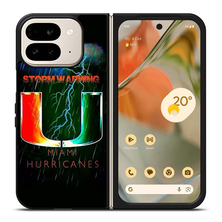 UM MIAMI HURRICANES NFL THUNDER Google Pixel 9 Pro Fold Case UM MIAMI HURRICANES NFL THUNDER Google Pixel 9 Pro Fold Case