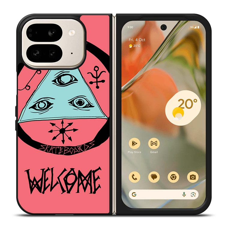 WELCOME SKATEBOARDS LOGO PINK Google Pixel 9 Pro Fold Case WELCOME SKATEBOARDS LOGO PINK Google Pixel 9 Pro Fold Case
