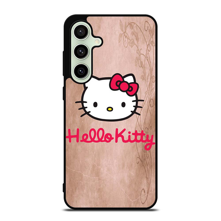 HELLO KITTY FACE WOOD Samsung Galaxy S24 FE Case