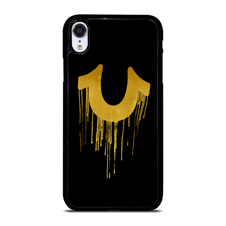 TRUE RELIGION GOLD BLACK LOGO iPhone XR Case
