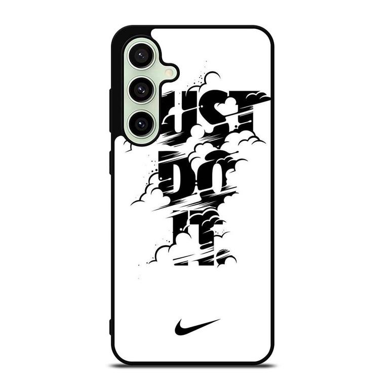 NIKE LOGO JUST DO IT GLITCH BLACK Samsung Galaxy S24 FE Case