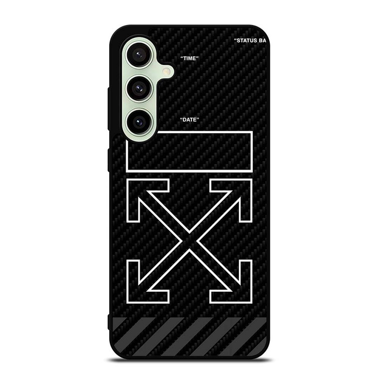 OFF WHITE BLACK CARBON Samsung Galaxy S24 FE Case