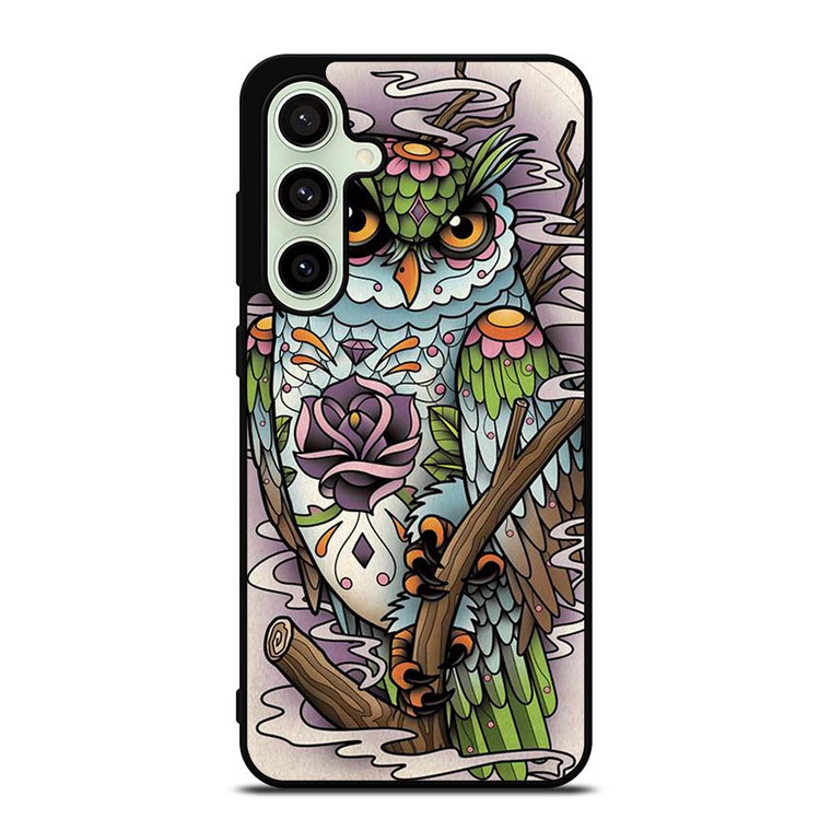 SUGAR SKULL OWL TATTO LOGO Samsung Galaxy S24 FE Case