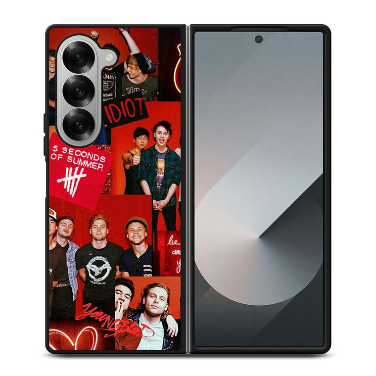 5 SECONDS OF SUMMER RED COLLAGE Samsung Galaxy Z Fold 6 Case Cover