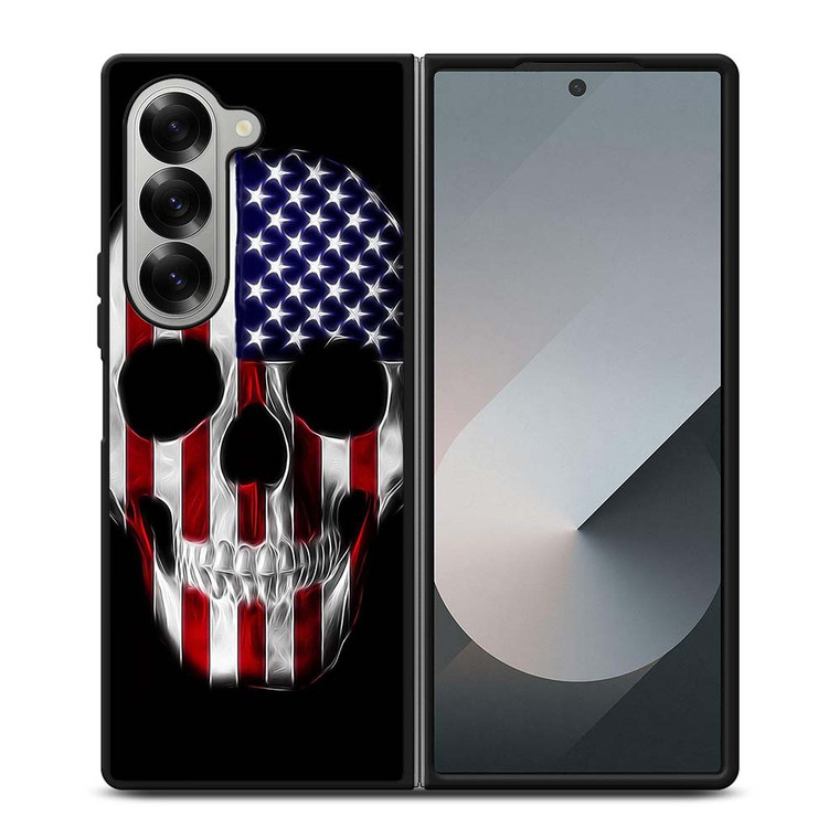 AMERICAN FLAG SKULL METAL Samsung Galaxy Z Fold 6 Case Cover