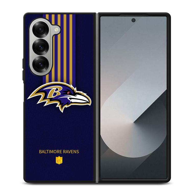 BALTIMORE RAVENS STRIP Samsung Galaxy Z Fold 6 Case Cover
