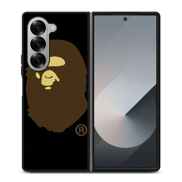 BAPE LOGO BROWN Samsung Galaxy Z Fold 6 Case Cover