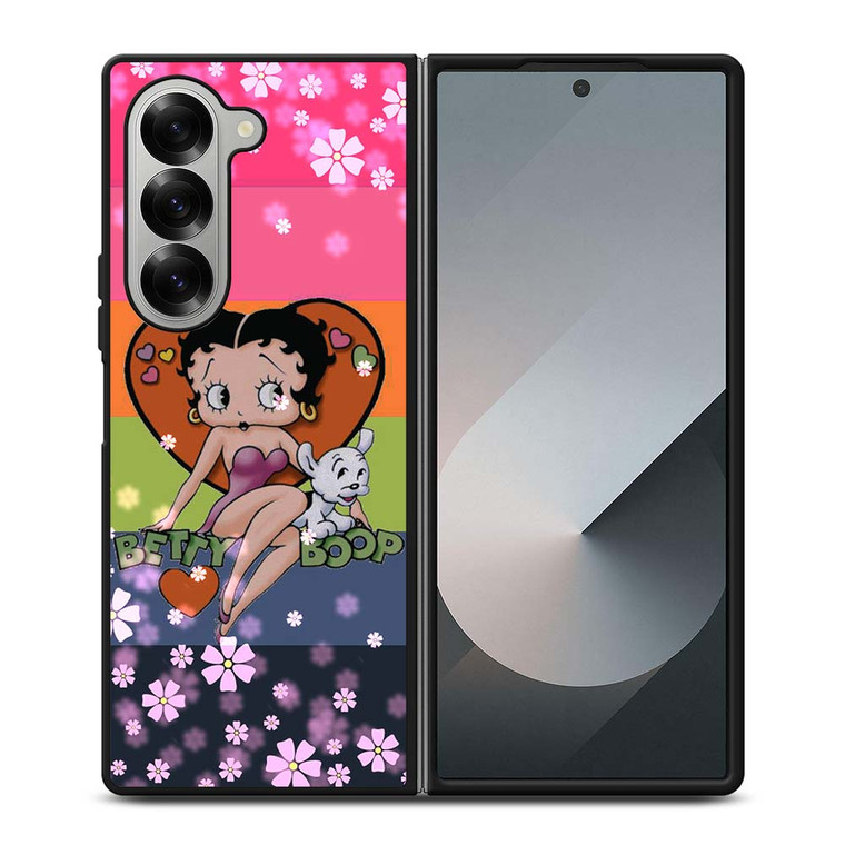 BETTY BOOP PINK FLOWER Samsung Galaxy Z Fold 6 Case Cover