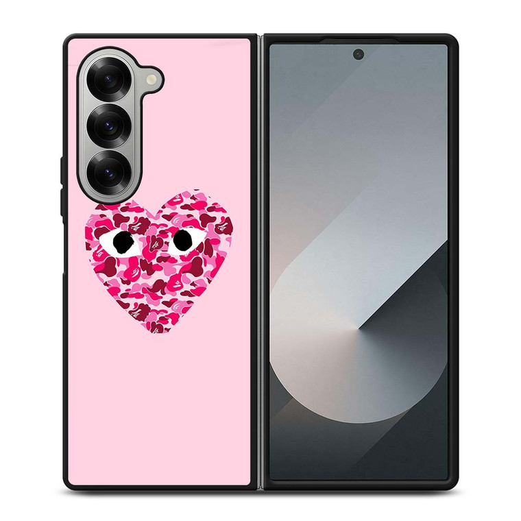 COMME DES GARCONS BAPE LOGO PINK Samsung Galaxy Z Fold 6 Case Cover COMME DES GARCONS BAPE LOGO PINK Samsung Galaxy Z Fold 6 Case Cover