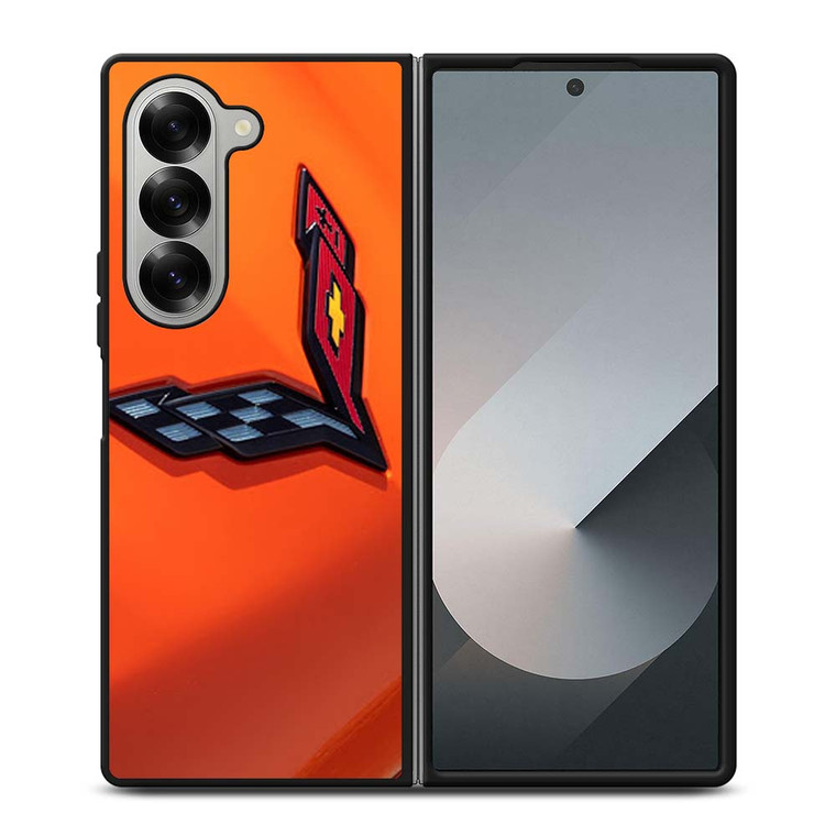 CORVETTE ORANGE LOGO Samsung Galaxy Z Fold 6 Case Cover