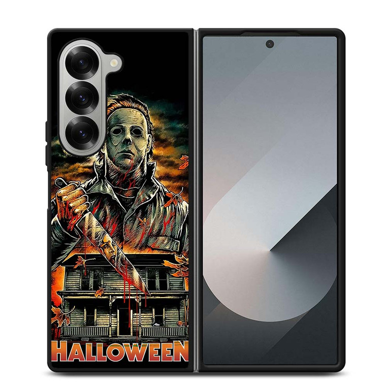MICHAEL MYERS FACE HALLOWEEN HORROR CARTOON Samsung Galaxy Z Fold 6 Case Cover