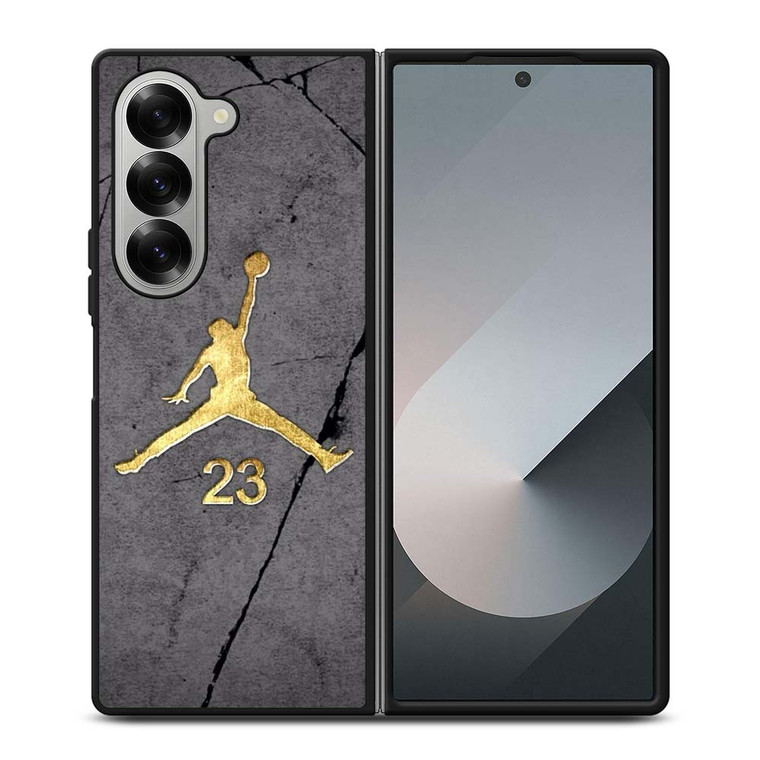 NIKE AIR JORDAN LOGO GOLD Samsung Galaxy Z Fold 6 Case Cover