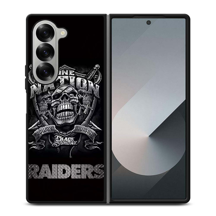 OAKLAND RAIDERS BLACK ONE NATION Samsung Galaxy Z Fold 6 Case Cover