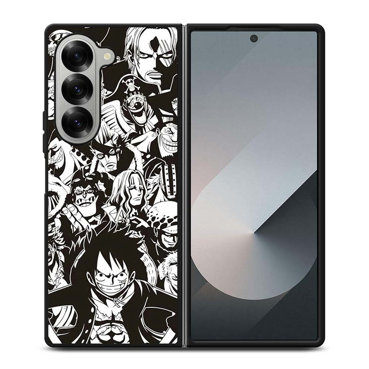 ONE PIECE CHARACTER BLACK WHITE Samsung Galaxy Z Fold 6 Case Cover