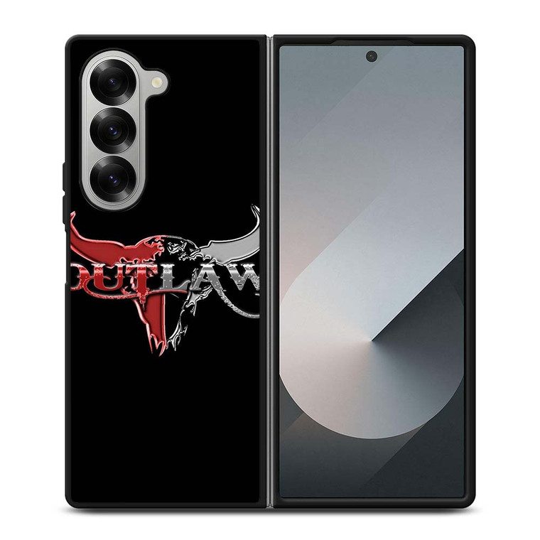 OUTLAW LOGO RED SILVER METAL Samsung Galaxy Z Fold 6 Case Cover