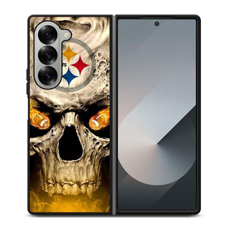 PITTSBURGH STEELERS FOOTBALL SKULL Samsung Galaxy Z Fold 6 Case Cover