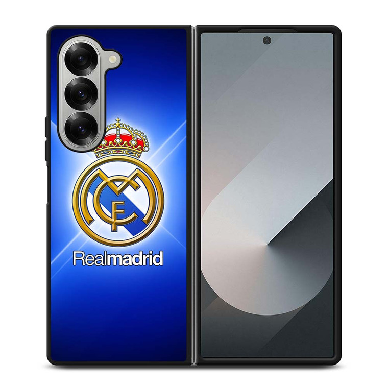 REAL MADRID LOGO BLUE LIGHT Samsung Galaxy Z Fold 6 Case Cover REAL MADRID LOGO BLUE LIGHT Samsung Galaxy Z Fold 6 Case Cover