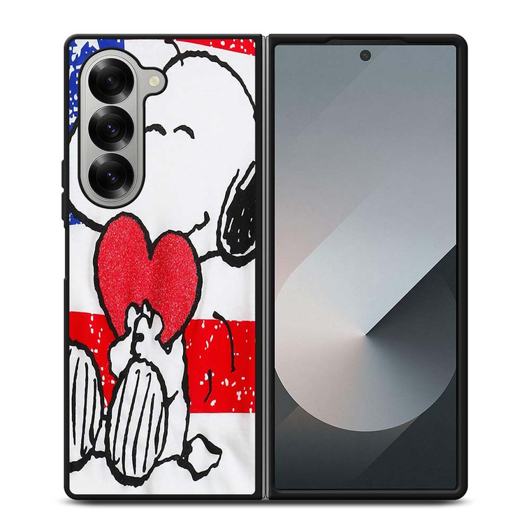 SNOOPY HEARTS AMERICA GIRLS PEANUTS Samsung Galaxy Z Fold 6 Case Cover