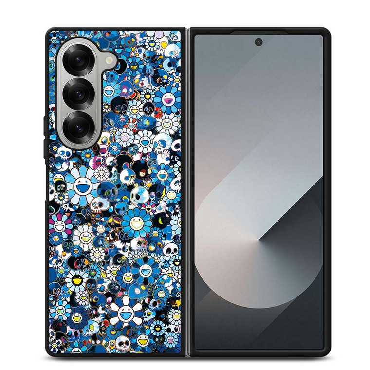 TAKASHI MURAKAMI FLOWERS BLUE Samsung Galaxy Z Fold 6 Case Cover