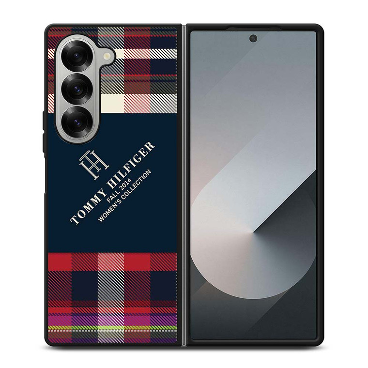 TOMMY HILFIGER RED BLACK PATTERN Samsung Galaxy Z Fold 6 Case Cover