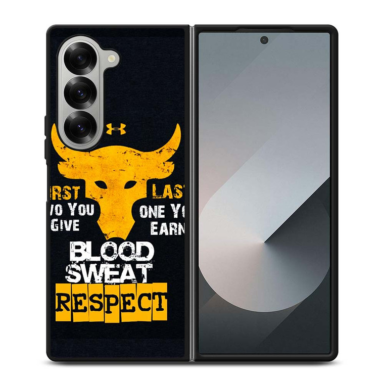 UNDER ARMOUR PROJECT ROCK BLOOD SWEAT Samsung Galaxy Z Fold 6 Case Cover