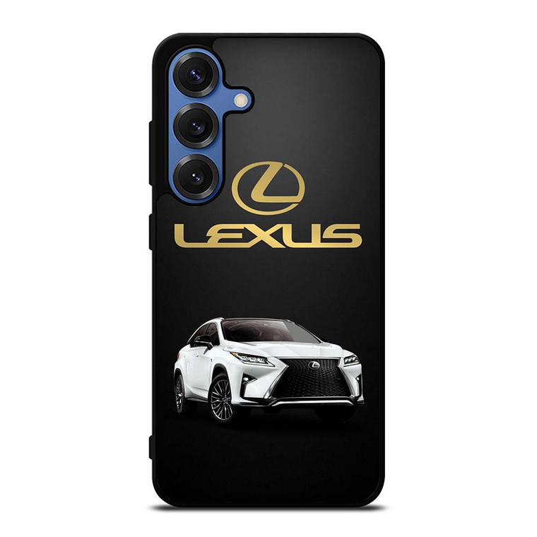 LEXUS WHITE CAR GOLD LOGO Samsung Galaxy S25 Case