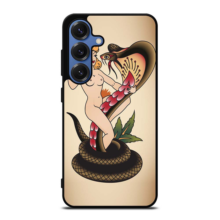 SNAKE CHAMER SAILOR JERRY TATTOO Samsung Galaxy S25 Case