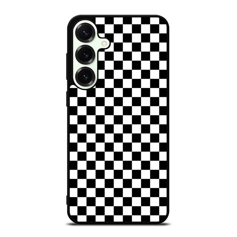 BLACK WHITE CHECKERED Samsung Galaxy S25 Plus Case