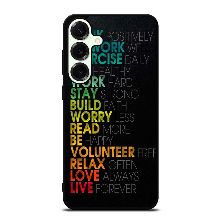 QUOTE INSPIRATIONAL THINK POSITIVELY Samsung Galaxy S25 Plus Case