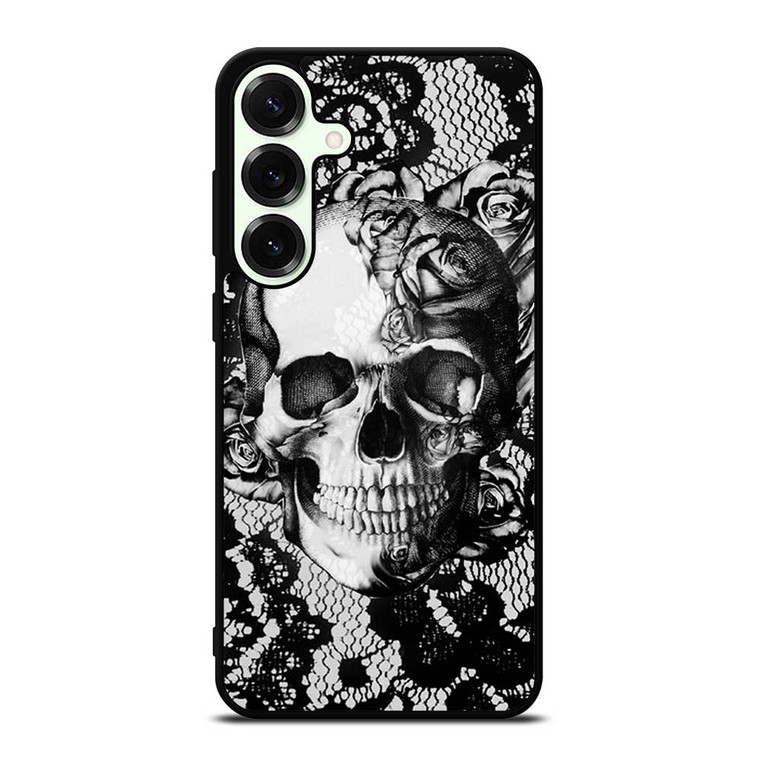 SKULL ON BLACK LACE Samsung Galaxy S25 Plus Case