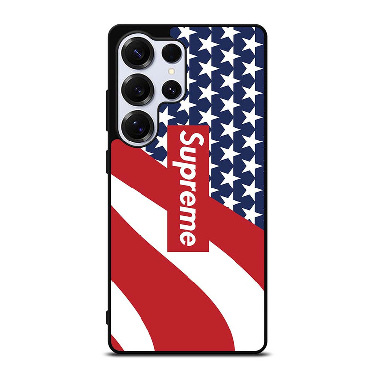 SUPREME LOGO AMERICAN FLAG Samsung Galaxy S25 Ultra Case