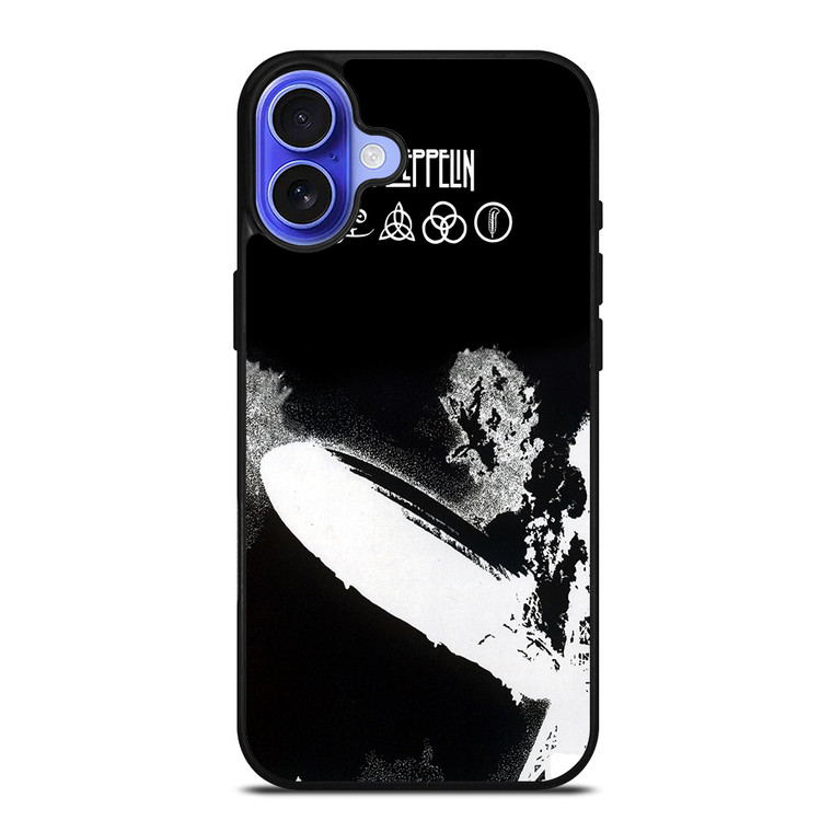 LED ZEPPELIN BLACK WHITE LOGO iPhone 16 Case
