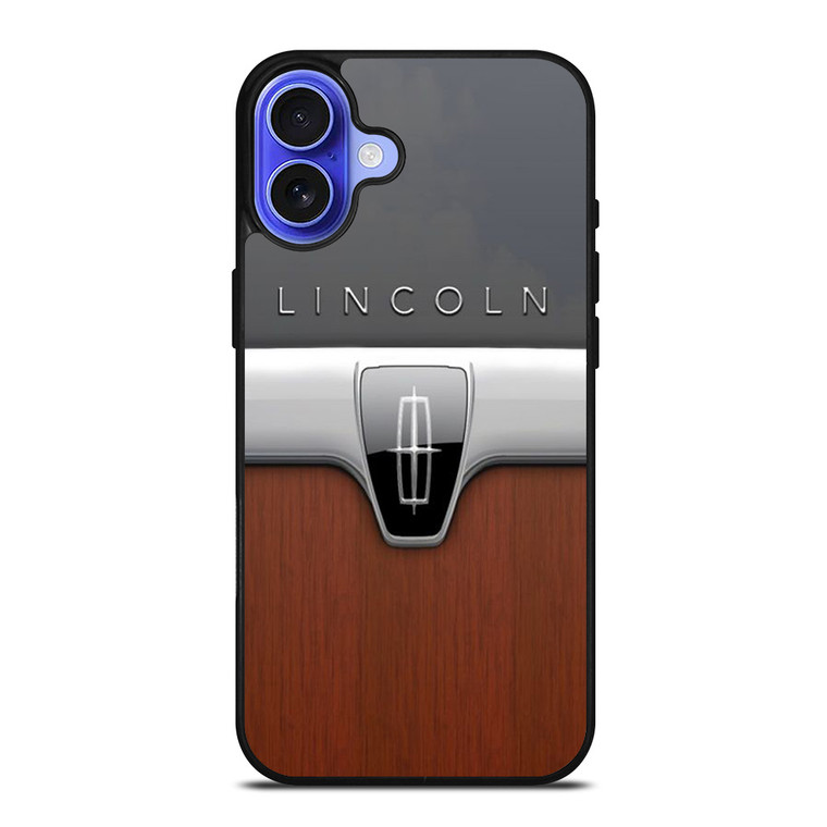 LINCOLN MOTOR WOODEN CHROME LOGO iPhone 16 Case