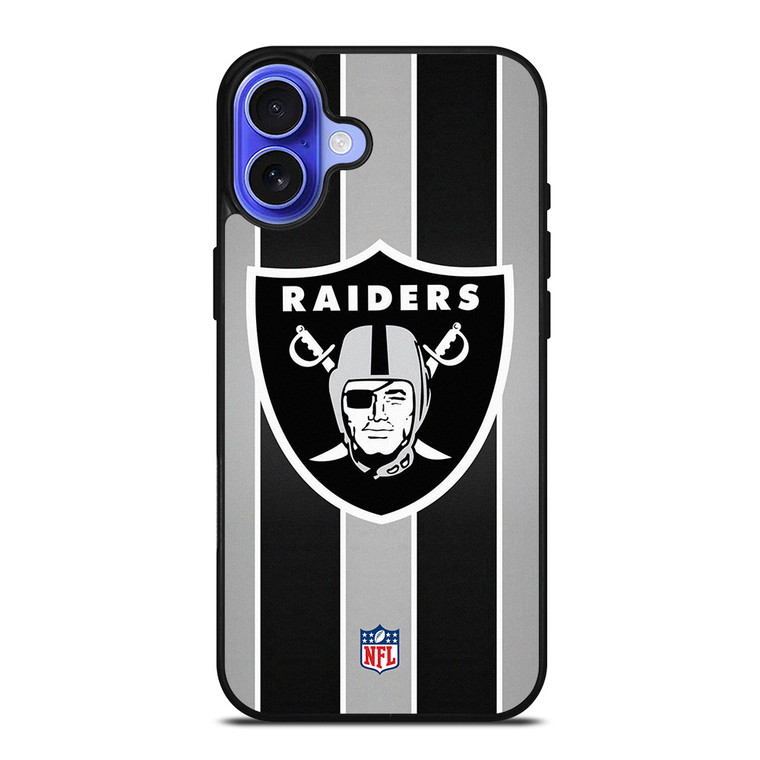OAKLAND RAIDERS STRIPE LOGO iPhone 16 Case OAKLAND RAIDERS STRIPE LOGO iPhone 16 Case
