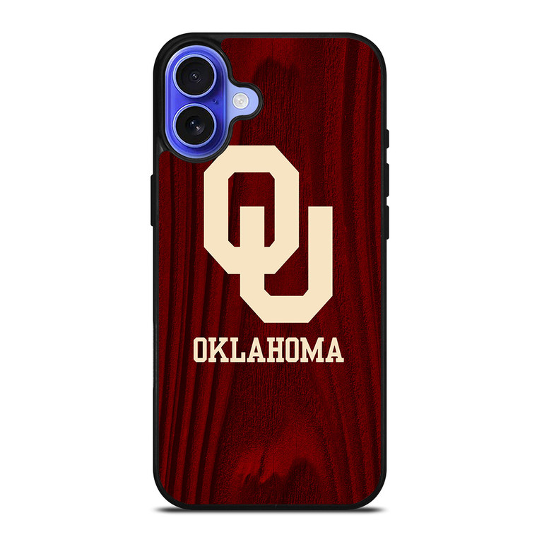 OKLAHOMA SOONERS WOODEN LOGO iPhone 16 Case
